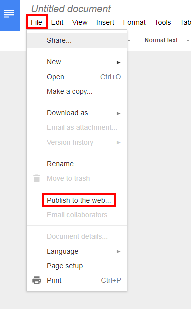 publish google docs