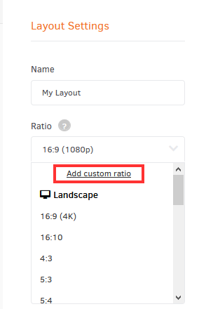 add custom ratio