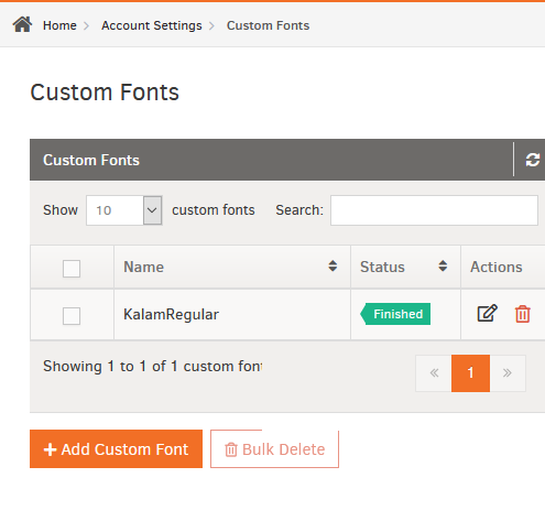 upload custom fonts