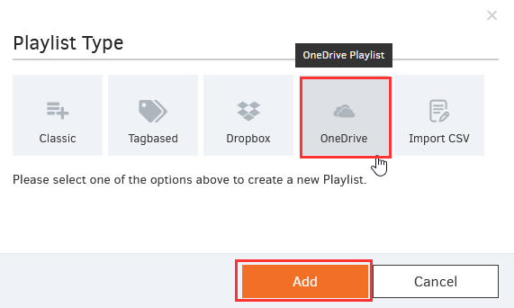 Add OneDrive playlist