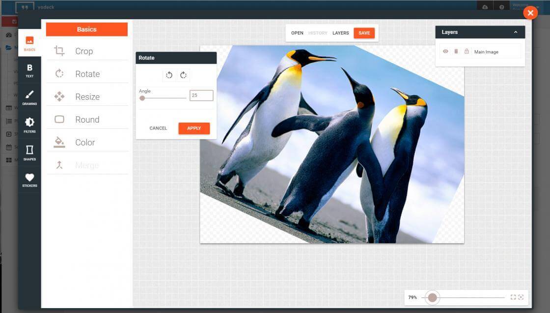 Image Editing in Yodeck- Rotate image feature