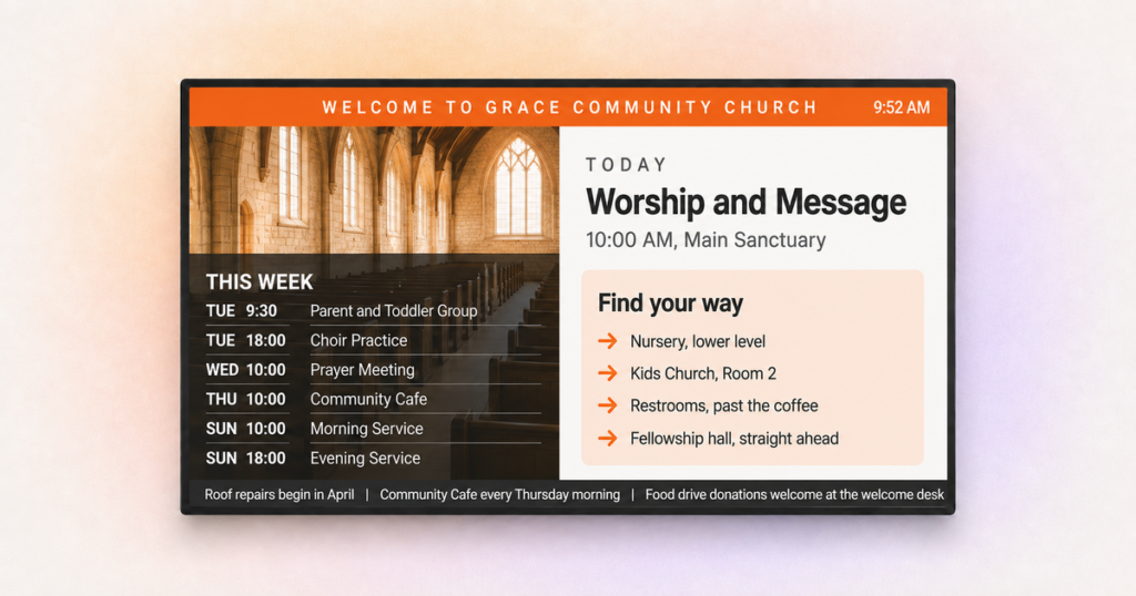 church digital signage software