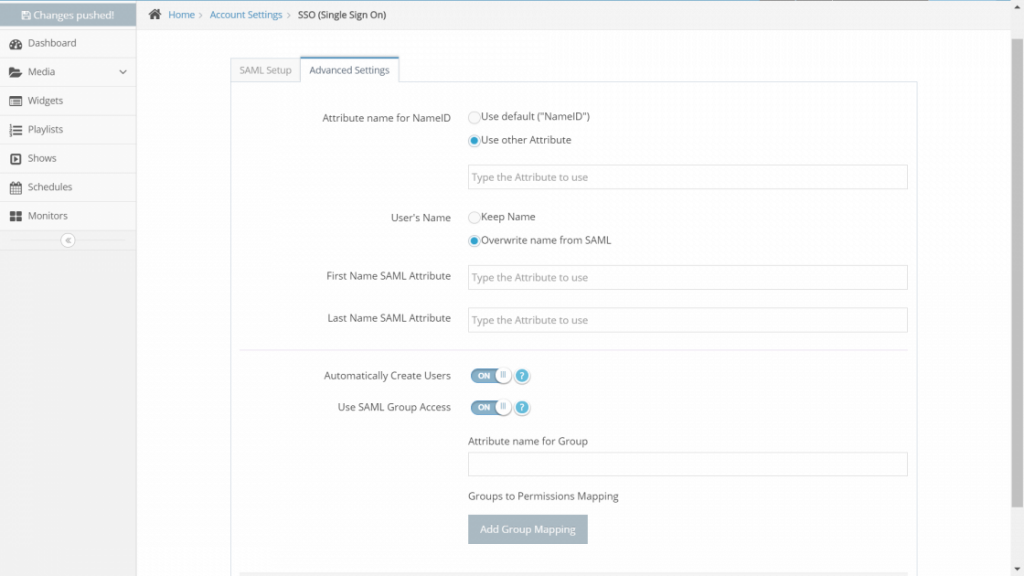 Amped up SAML Access Support