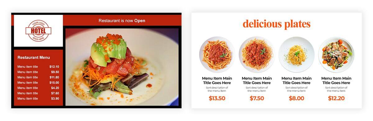 free digital menu board templates