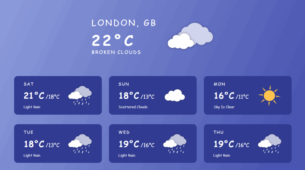Daily Weather preview example