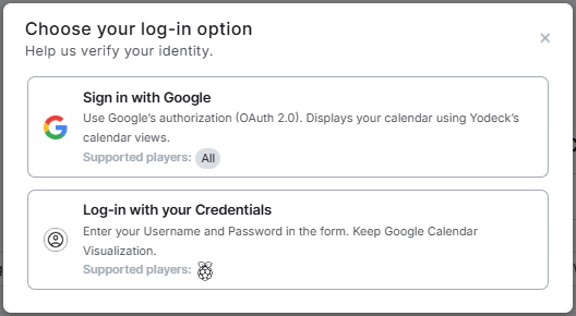 Choose how you want to connect your Google Calendar