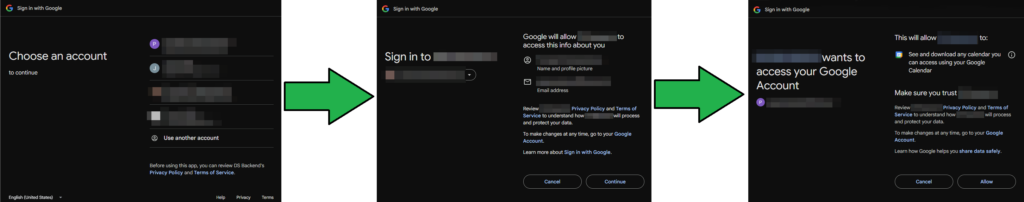 Google OAuth 2.0 authentication steps