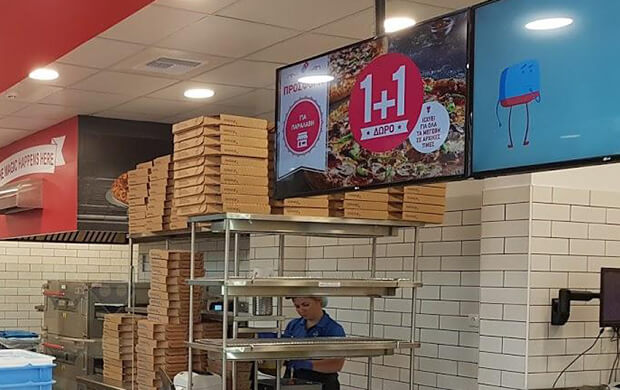 Domino’s Pizza menu boards