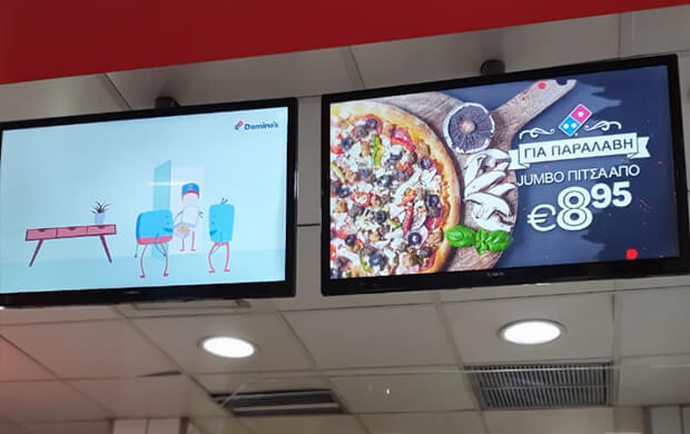 Domino’s Pizza digital menu boards