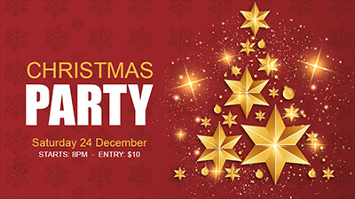 party poster on screen