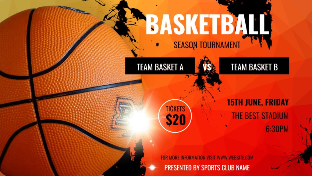 Basketball digital signage template for events