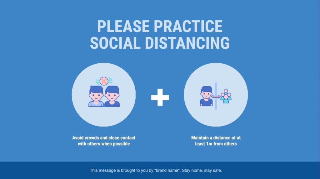 Social distancing digital signage template for hospitals