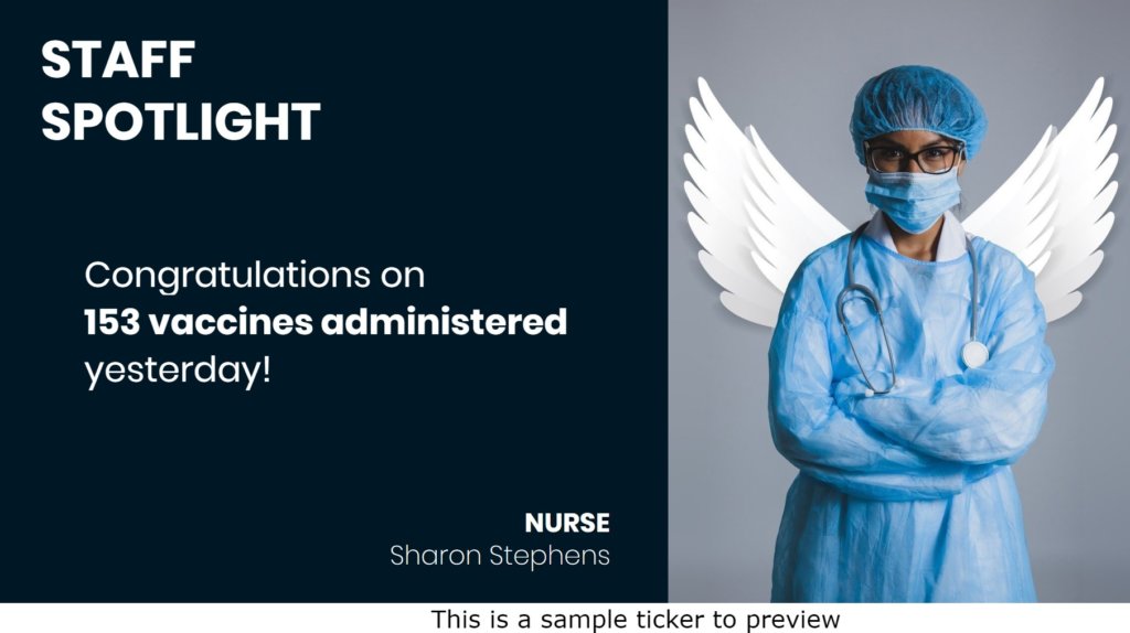 Staff spotlight digital signage template for hospitals