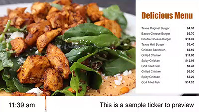 Menu of the day template