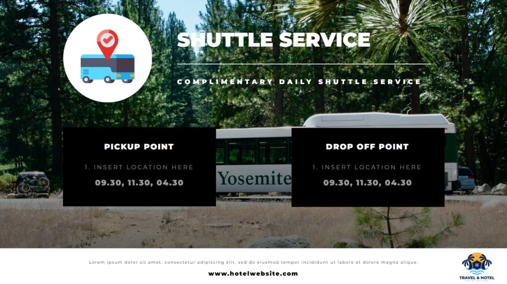 Shuttle digital signage template for transportation