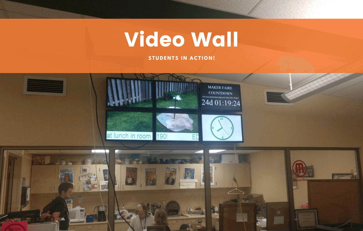 digital signage video wall created by students