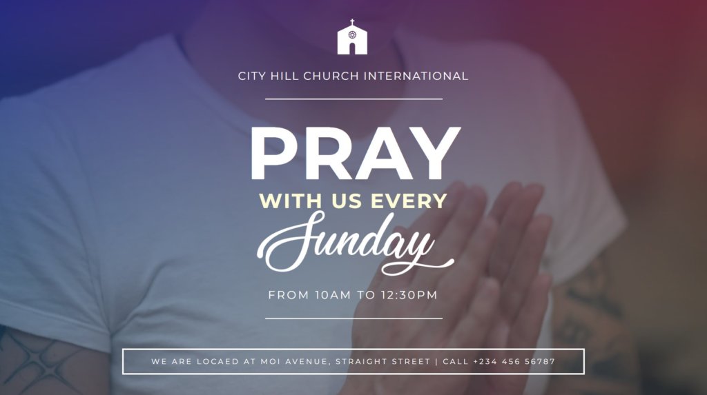 Pray Sunday digital signage template for places of worship