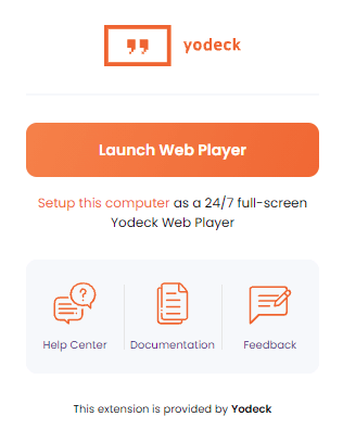 Yodeck Web Player Chrome extension 