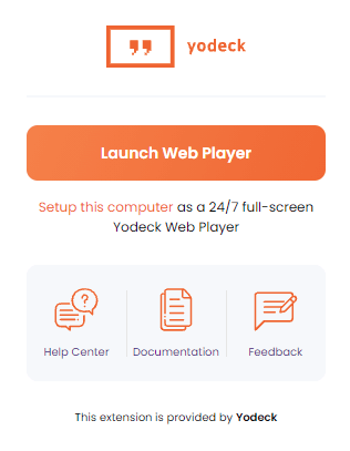 Yodeck Web Player Chrome extension