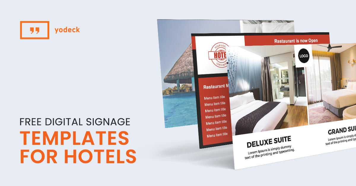 Free Digital Signage Templates for Hotels Help You Upsell in Style