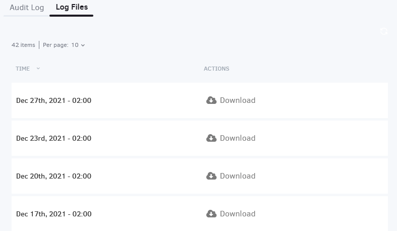 Audit logs download