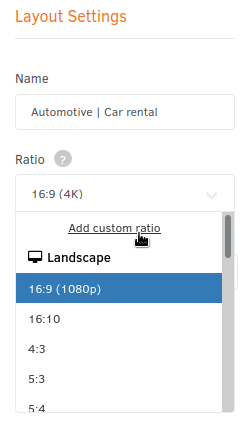 Custom Ratio Layout Yodeck