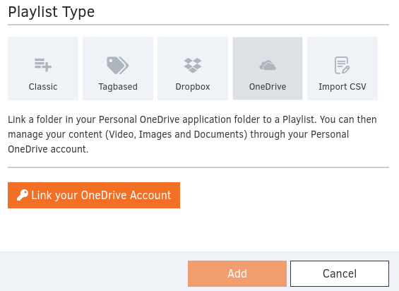 OneDrive Playlist Creation Yodeck