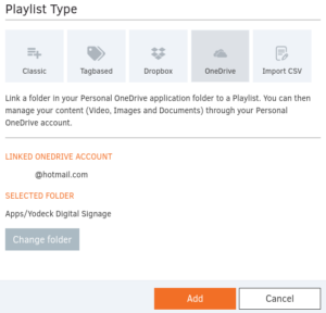OneDrive Playlist | Yodeck Documentation