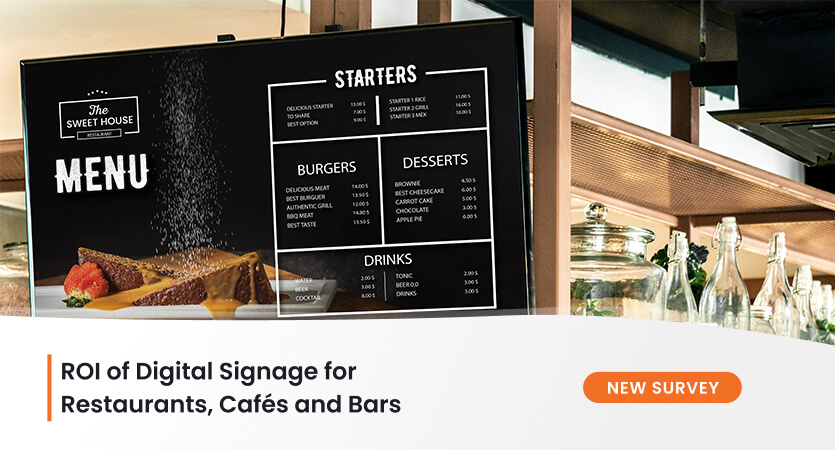 ROI digital signage restaurants, cafes & bars