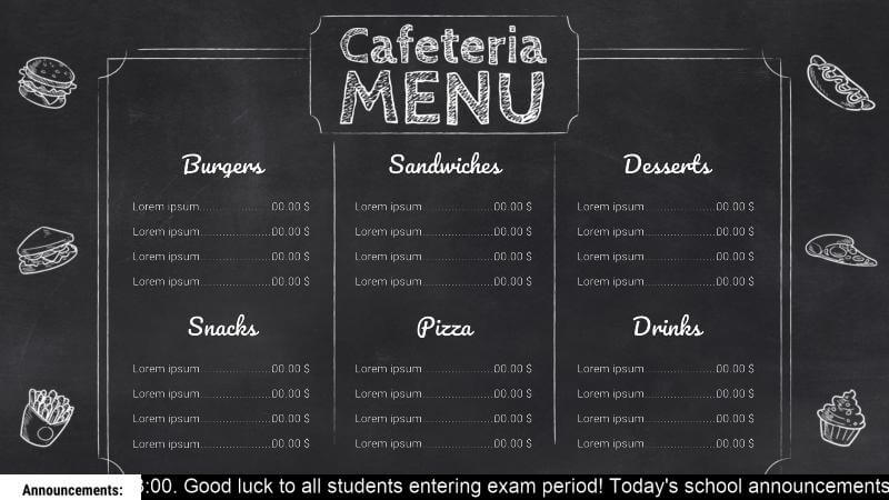 menu board