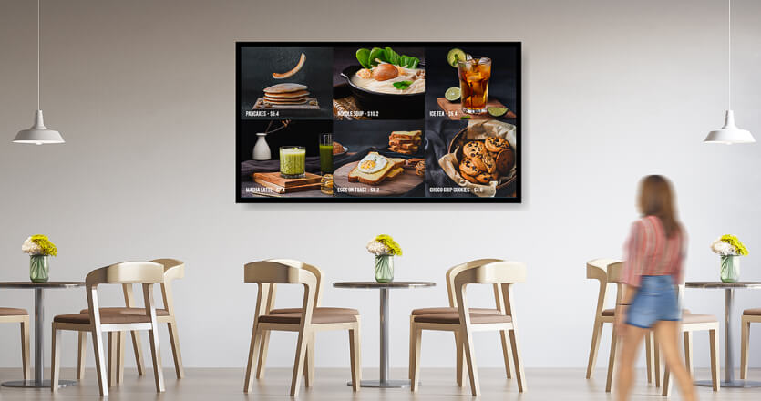 digital menu board display