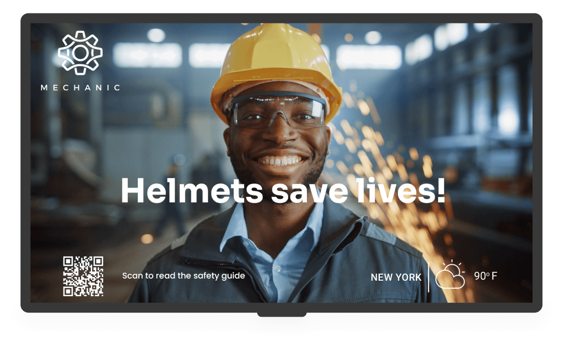 Manufacturing digital signage Boost productivity & safety