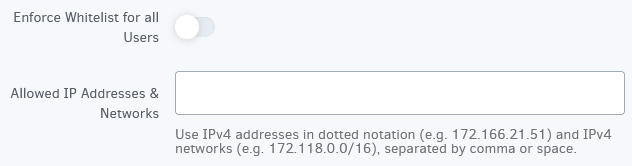 IP Address Whitelist