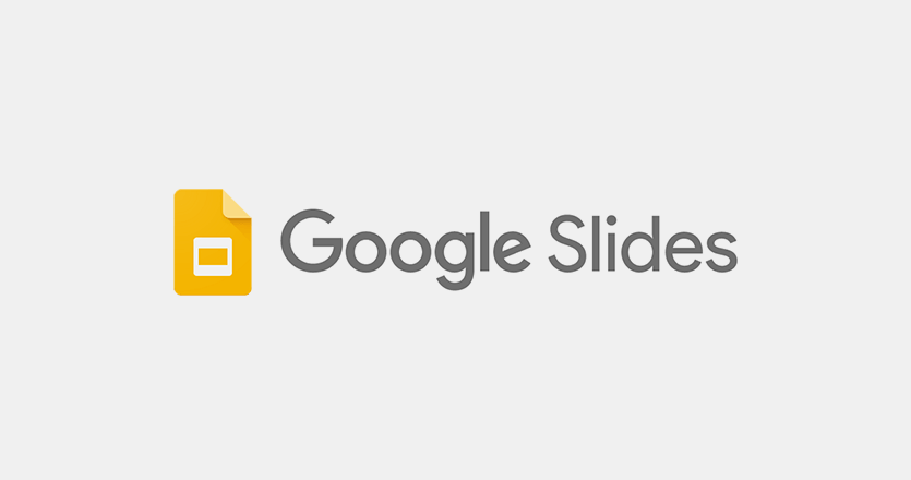 Google Slides logo on a light grey background represents the Google Slides App