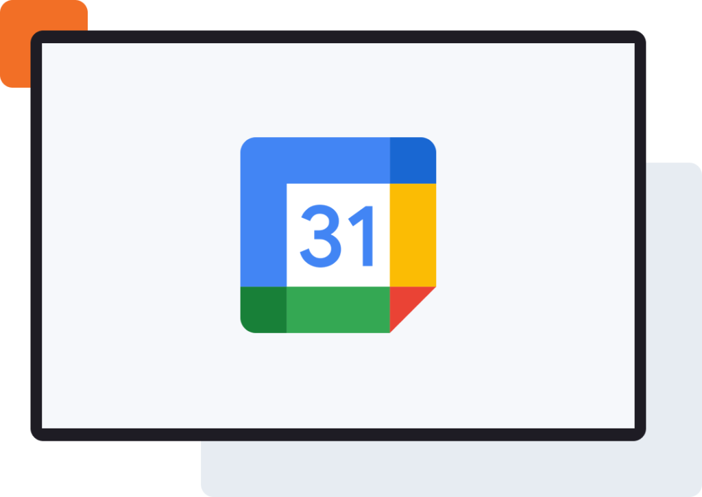 Google Calendar logo on screen