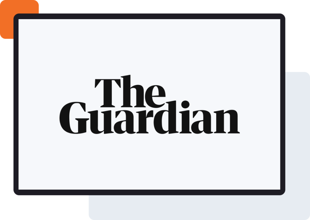 The Guardian logo on screen