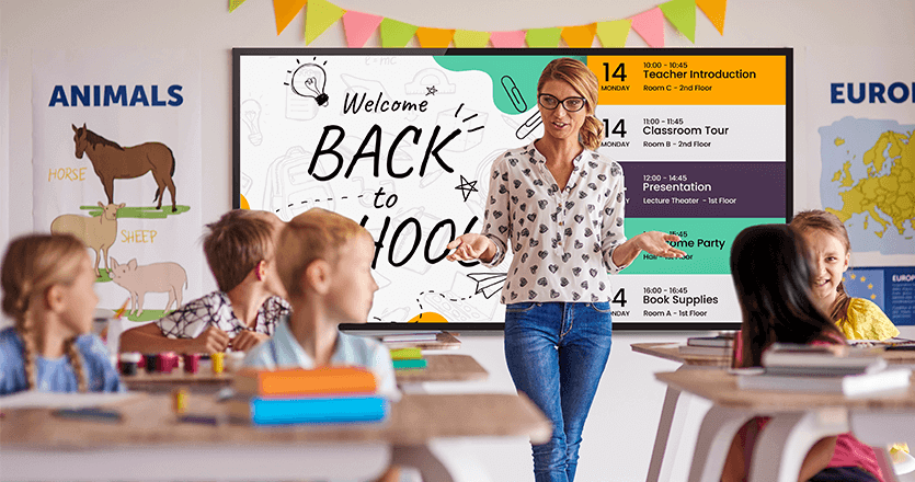 Back to school template for digital signage at schools