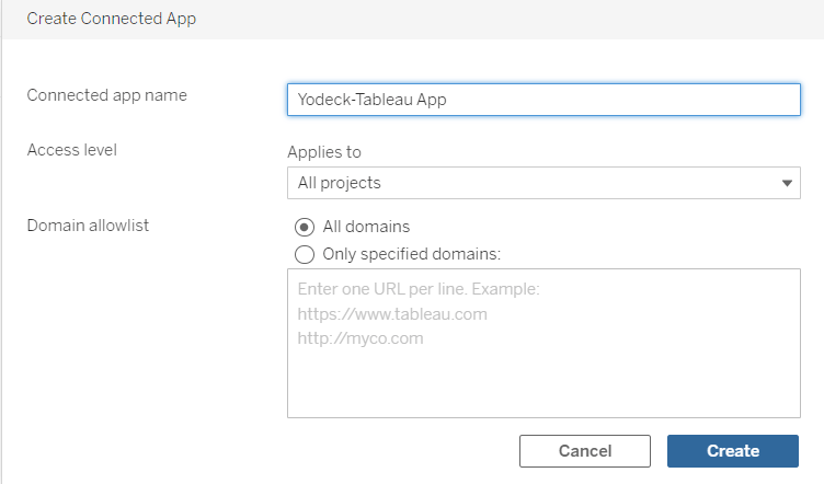 Tableau JWT connected App