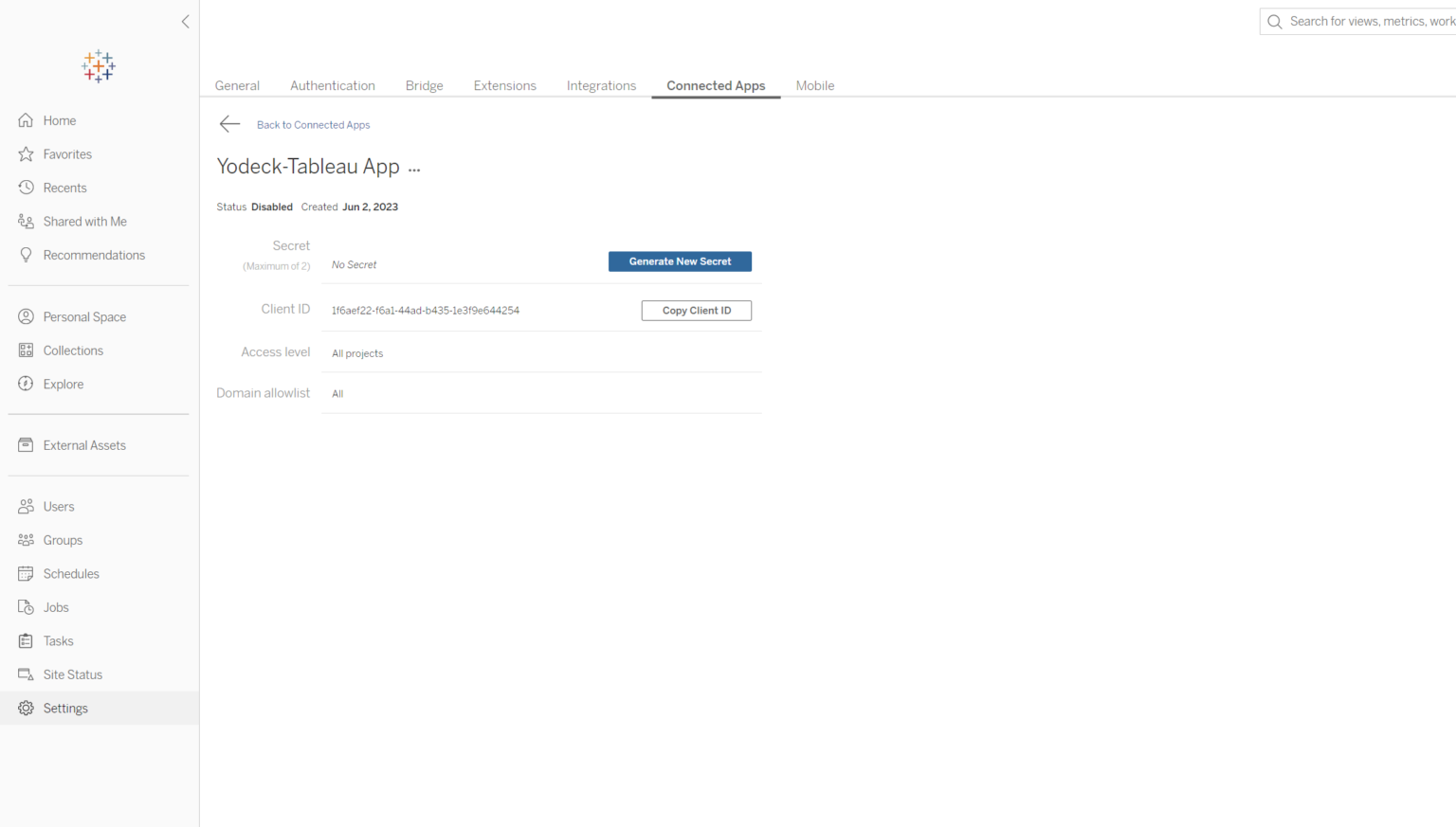 Tableau JWT connected App | Yodeck