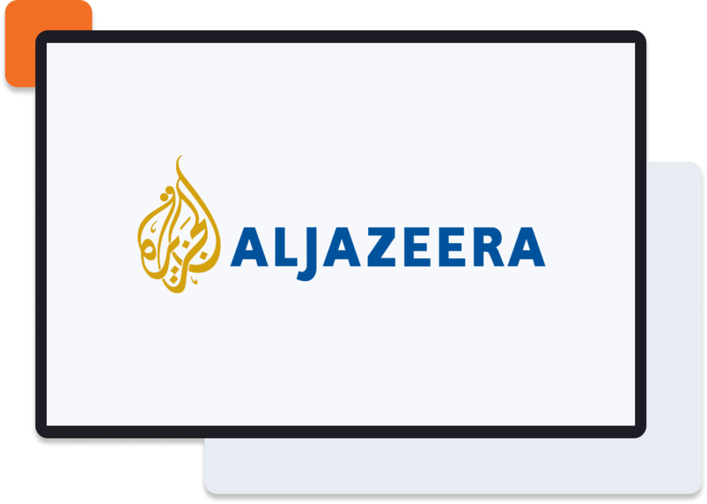 Al Jazeera logo on screen