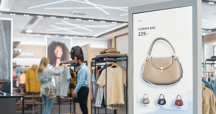 Digital signage placed at a retail store