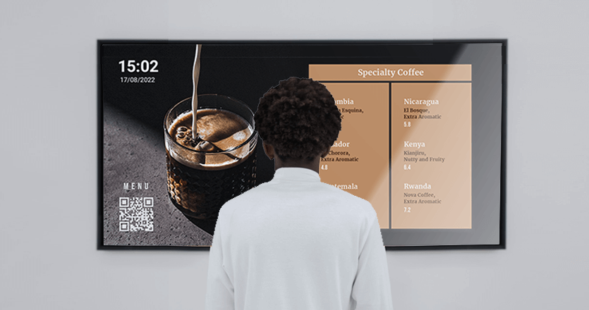 Coffee menu digital sign