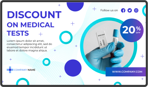 Discount on medical test sign