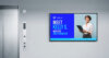 corporate digital signage display on a wall