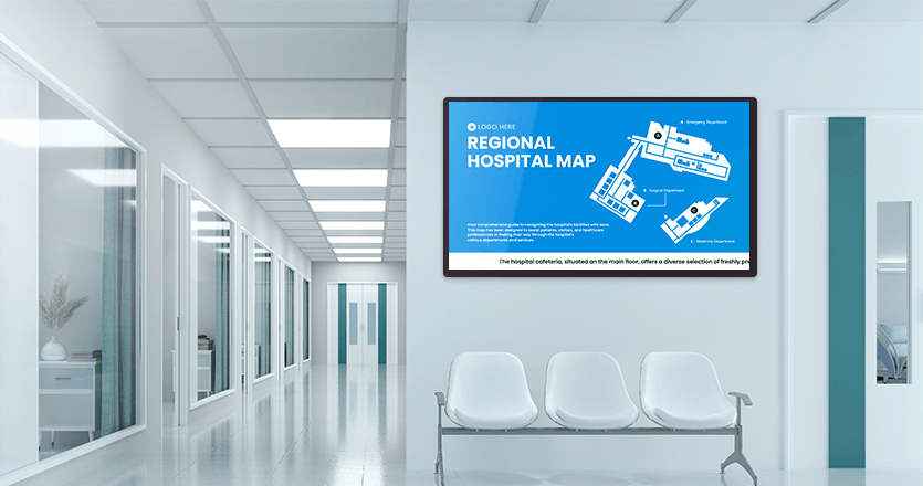 Regional hospital map digital signage