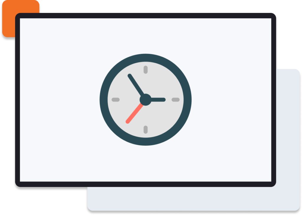 analog clock on screen