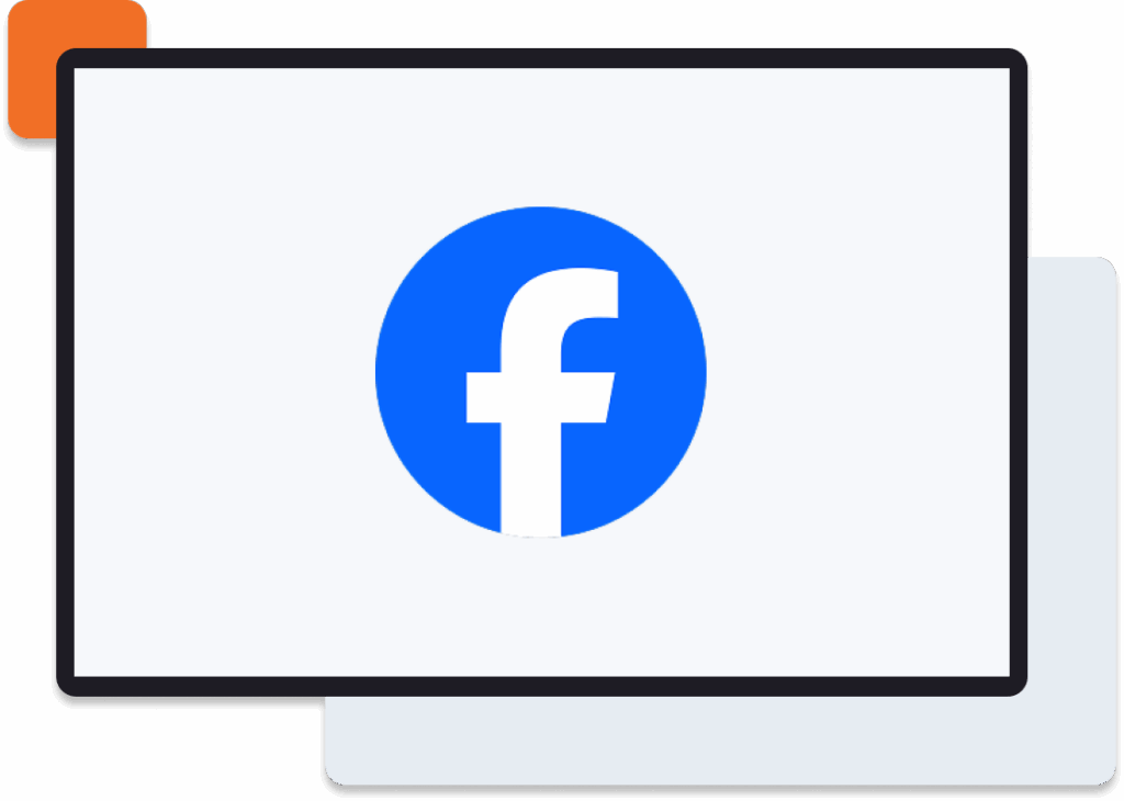 new facebook logo on a screen