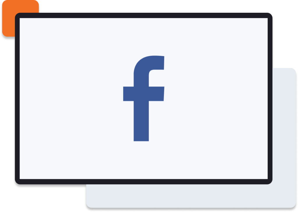 facebook logo on screen