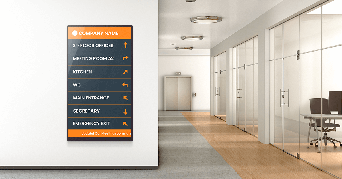 Digital building directory signage