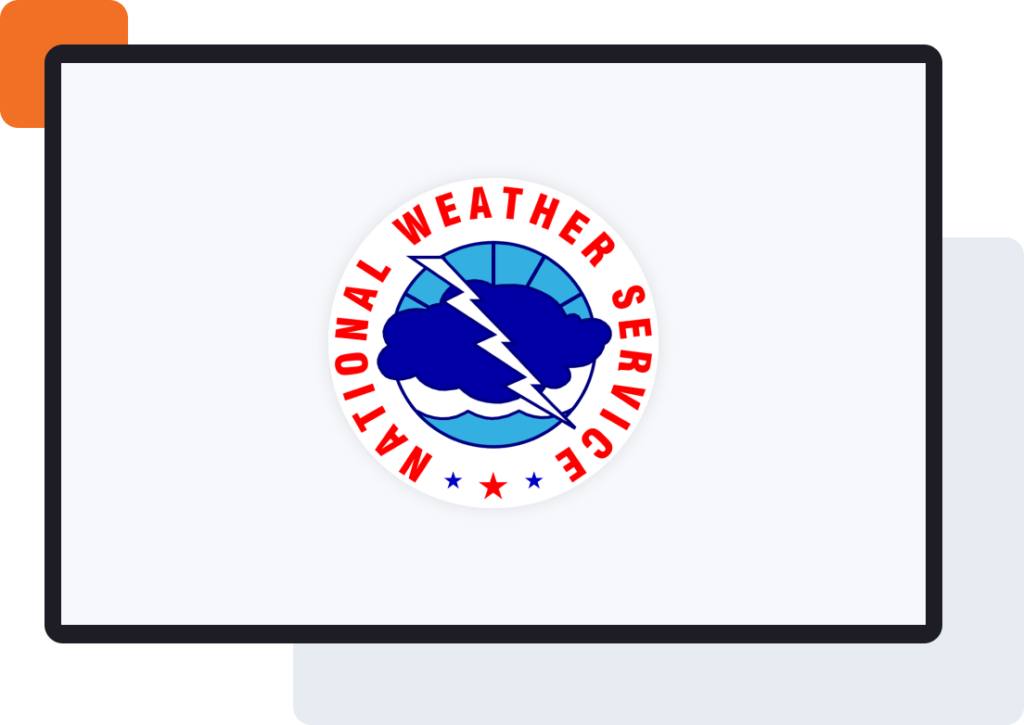 NWS Weather Alert logo on screen